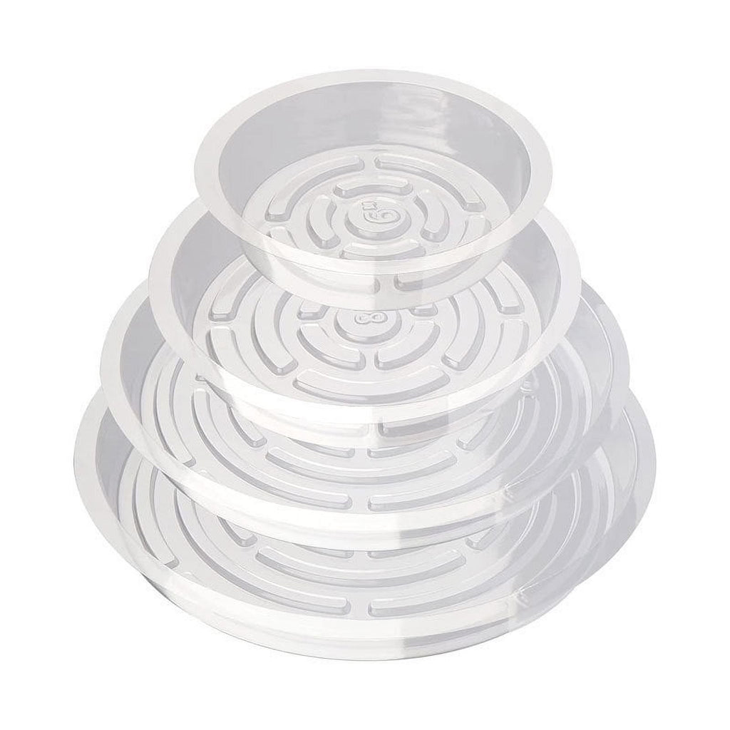 20-Pack New Design Transparent Thickened PET Round Planter Trays, Water Catcher Dishes, Flower Pot S -