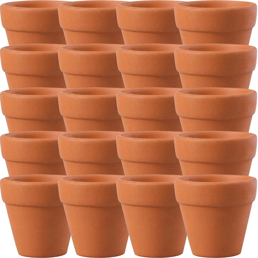 20Pack Red Terracotta Pot - Red Clay Ceramic Planter for 3.5x3 cm Green Plants