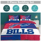 3 Piece Buffalo Football Bedding Set, Soft Cozy Duvet Cover Set with Cartoon 2 Pillowcases for Competition Room Bedroom Home Decor Twin (Insert Not Included) 90"x90"