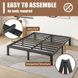 12 inch Queen Bed Frame, Easy Assembly, Heavy Duty Metal Platform, Noise Free, Black