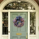 16 Inch 4th of July Decor Star Wreaths for Front Door, Summer Patriotic Wreaths Memorial Day , Festi
