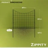 25in H (5 Fence Panels) No Dig Easy Install Zippity Black Metal Fence, Decorative Fence Ideal for Ga